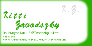 kitti zavodszky business card